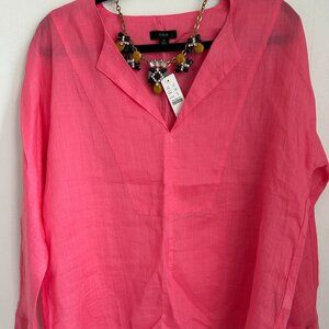 J. Crew Popover Pink Size M NEW